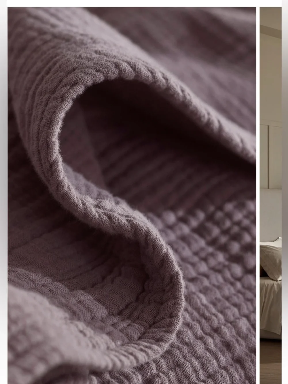 Boll & Branch Dream Bed Blanket Plum King Cal King Luxury Cotton Bedding